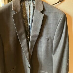 Men's Dark Blue Van Heusen Studio 44R Blazer With Black Elbow and Collar